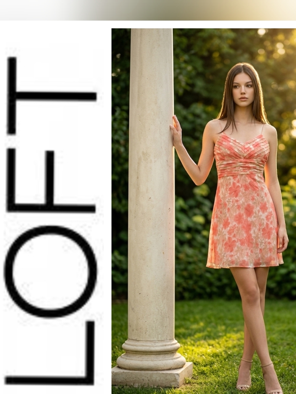 LOFT Silk Floral Print Dress